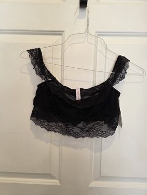 Black Lace Bralette Crop Top - Women Intimates & Sleepwear